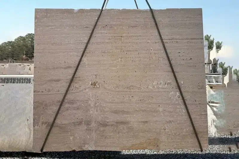 کوپ سنگ تراورتن کرم ابرکوه|Abarkooh Cream Travertine Block
