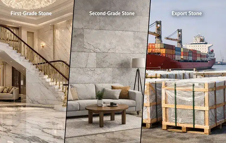 تفاوت سنگ درجه یک، درجه دو و صادراتی چیست؟